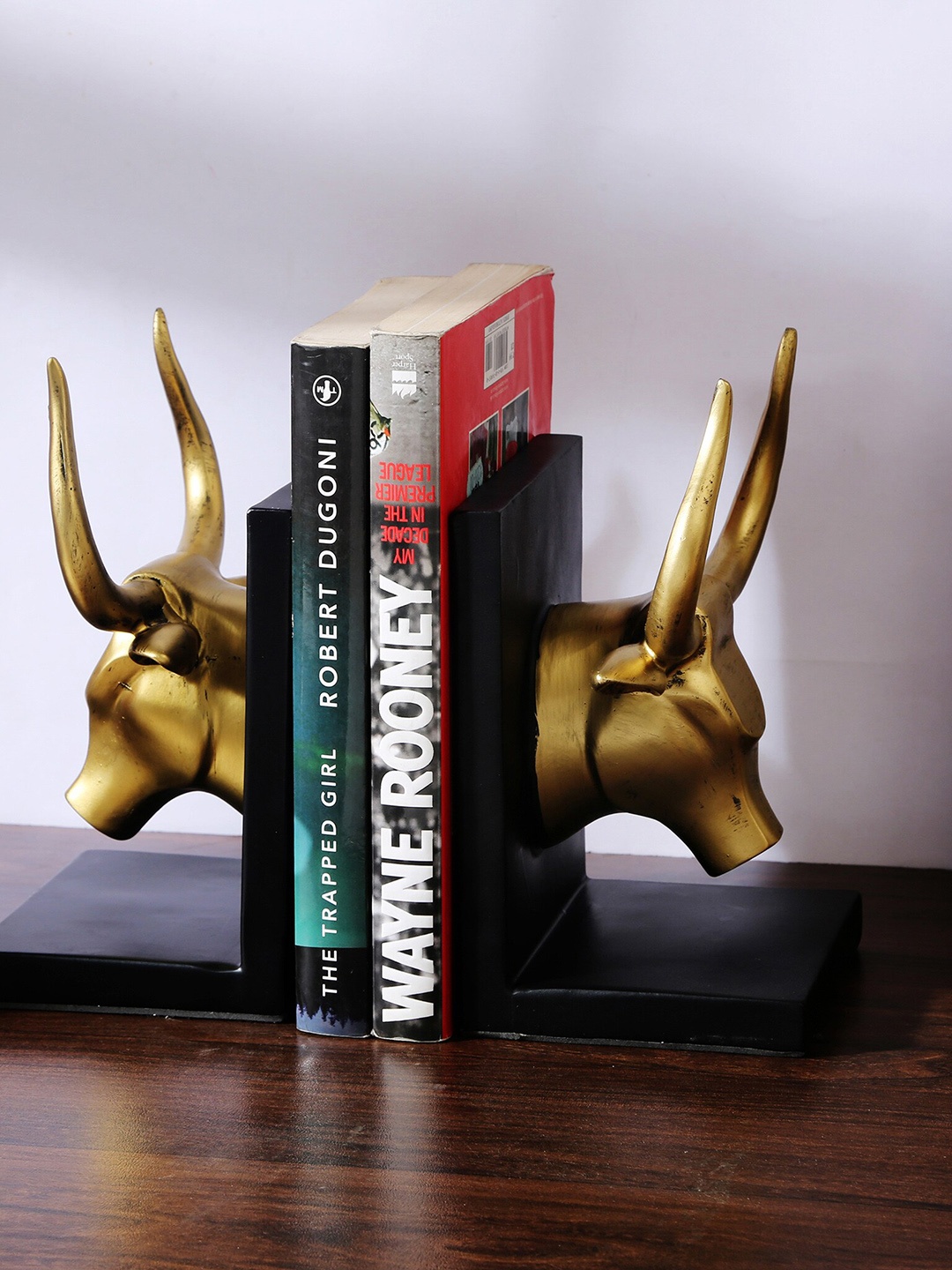 

Bigsmall Metallic Bull Head Bookends