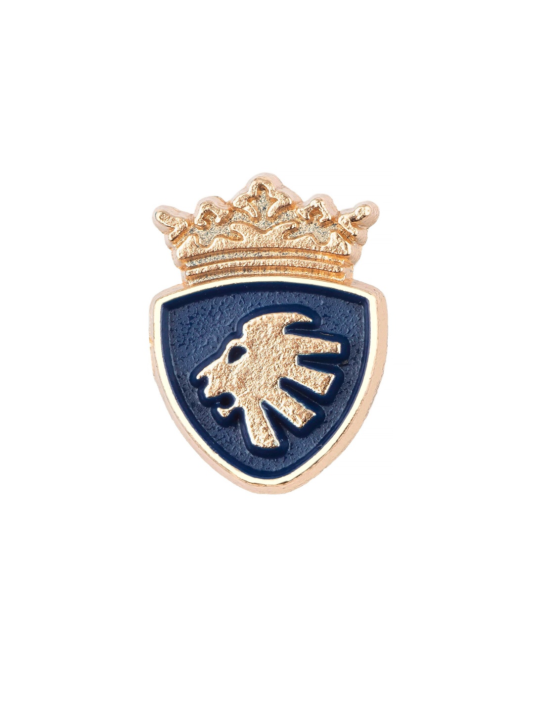 The Tie Hub Blue & Gold Lion King Crown Metal Lapel Pin