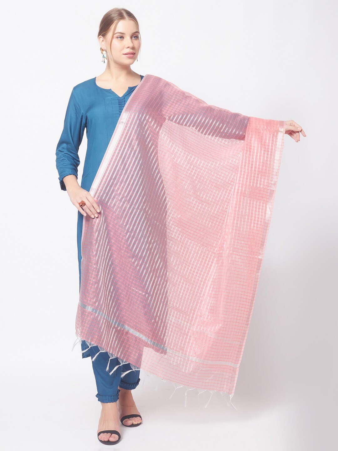 

Dupatta Bazaar Rose Striped Dupatta