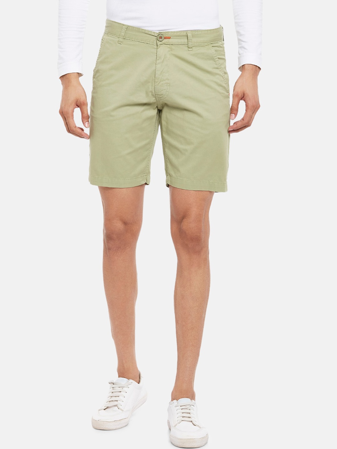 

Urban Ranger by pantaloons Men Green Slim Fit Regular Shorts