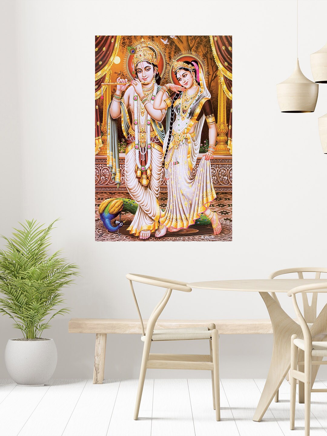 

WENS Multicoloured Radhe Krishna Printed Vinyl Wall Sticker, Multi