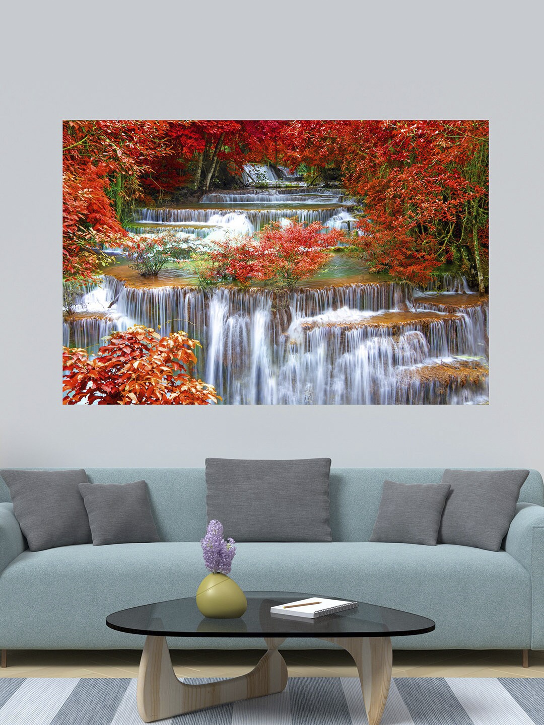 

WENS Red & Green Reflecton Of Water Printed Vinyl Wall Sticker