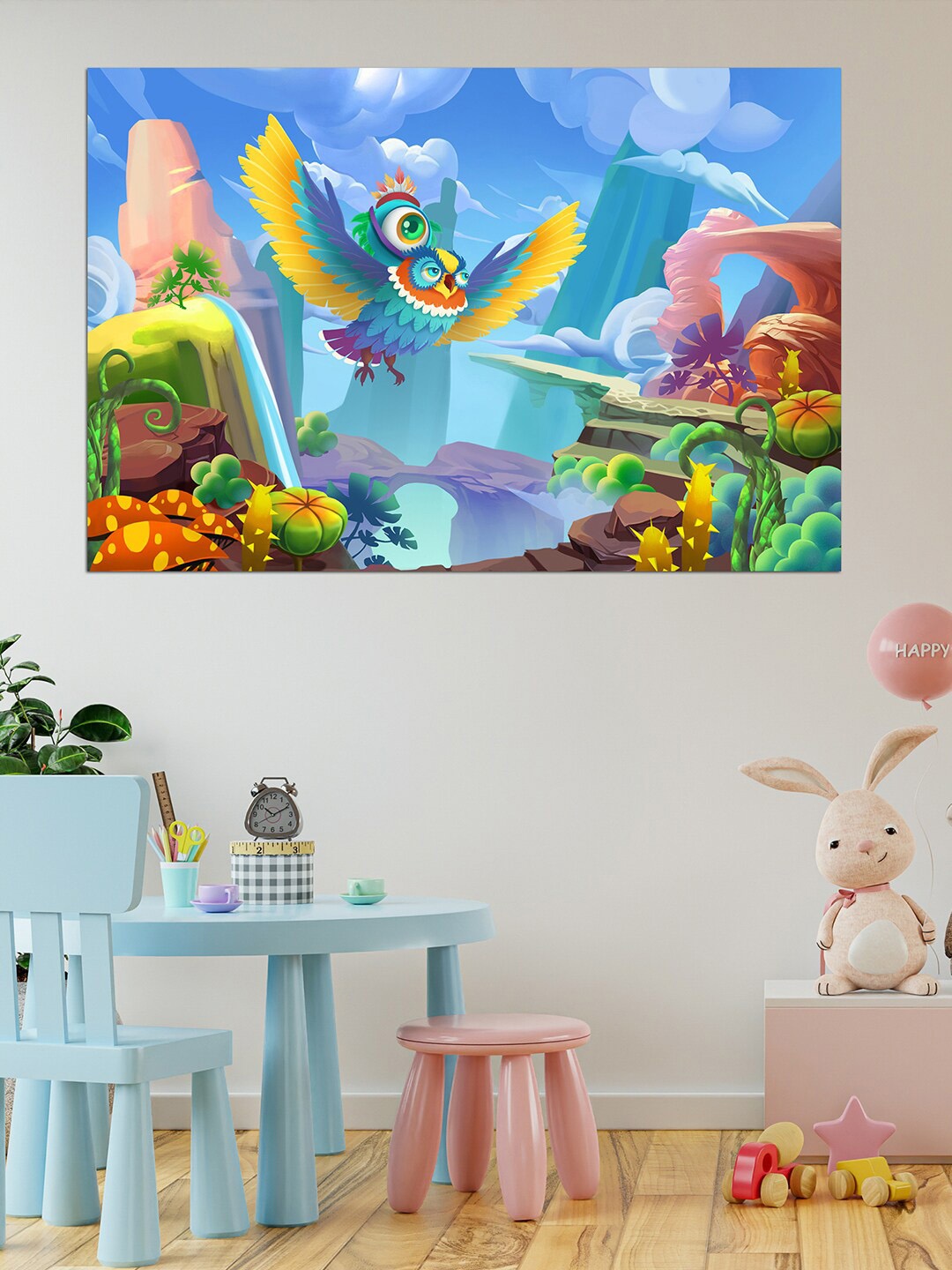 

WENS Blue & Green Big Eye's Adventure Self Adhesive Wall Poster