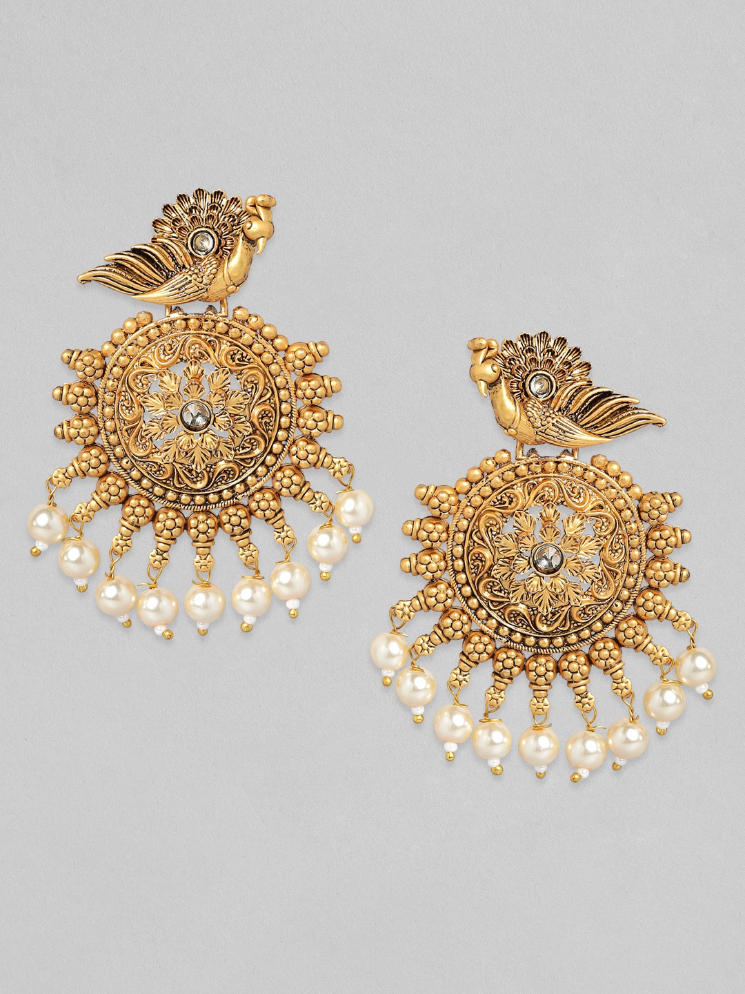 

Rubans Gold-Toned Classic Chandbalis Earrings
