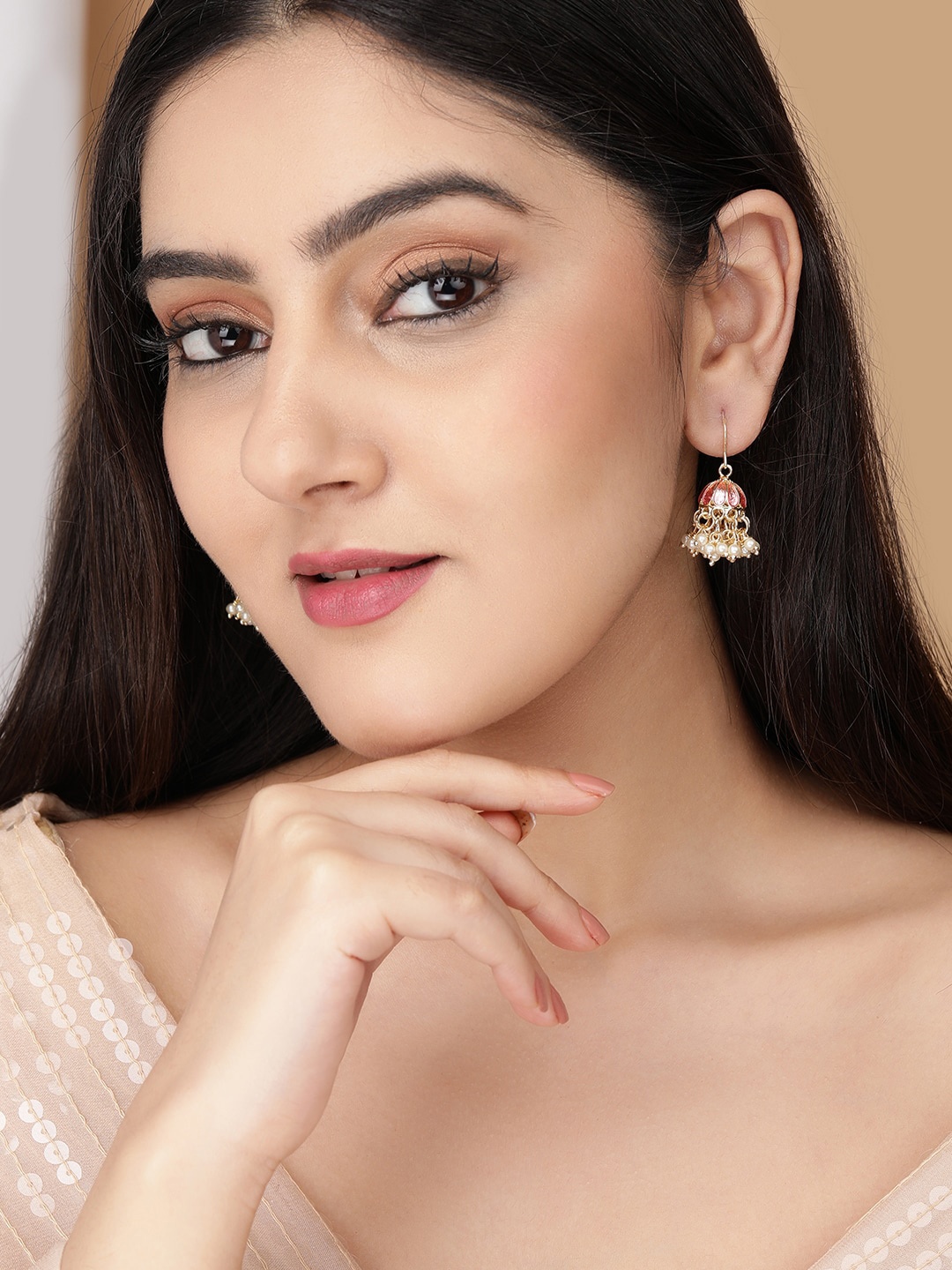 

Rubans Gold-Toned Classic Jhumkas Earrings
