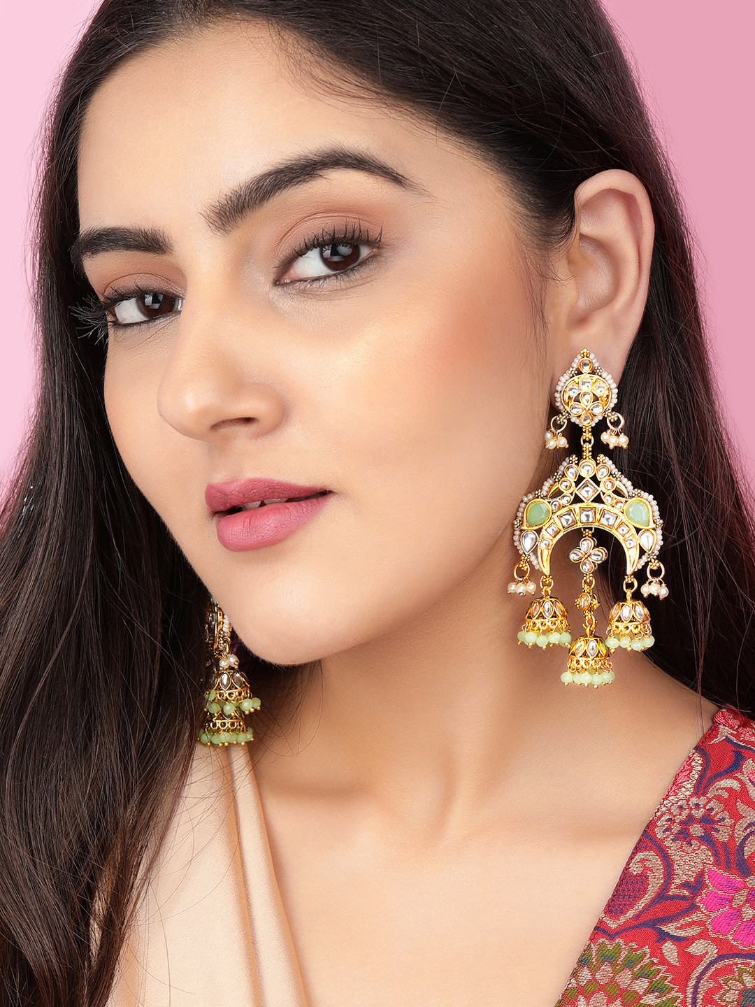 

Rubans Gold-Toned Classic Jhumkas Earrings