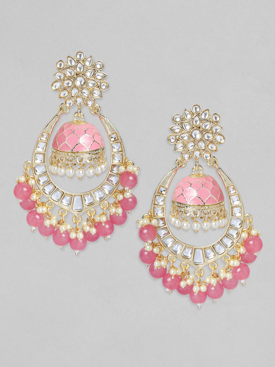 

Rubans Gold-Toned Classic Chandbalis Earrings