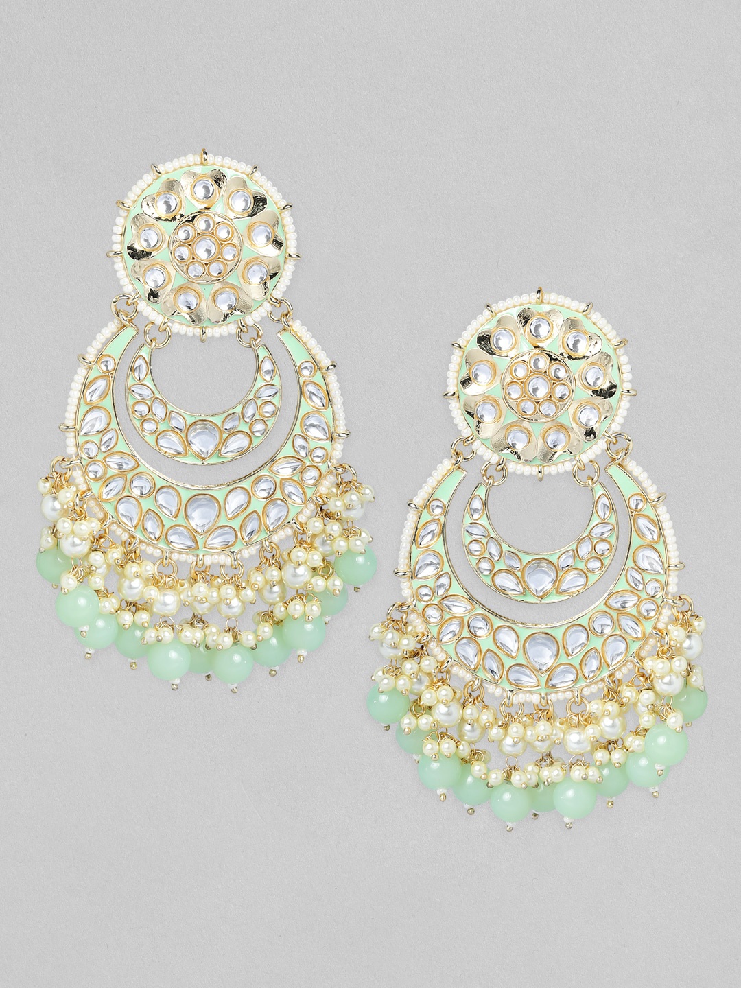

Rubans Gold-Toned Classic Chandbalis Earrings
