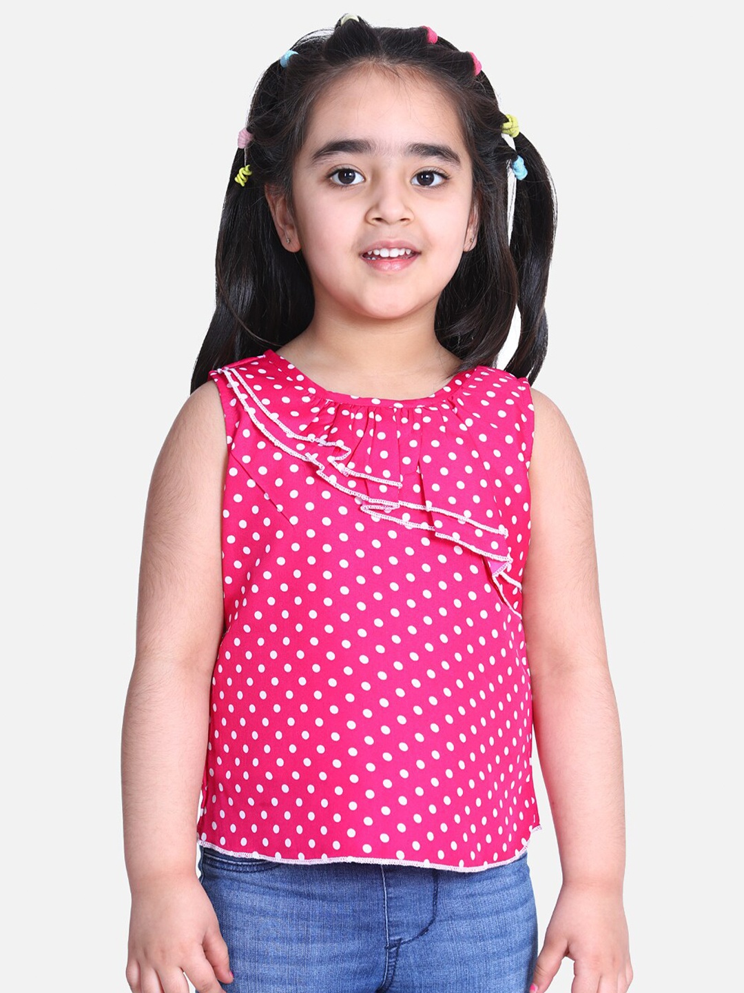 

Cutiekins Girls Pink Ruffles Crepe Regular Top