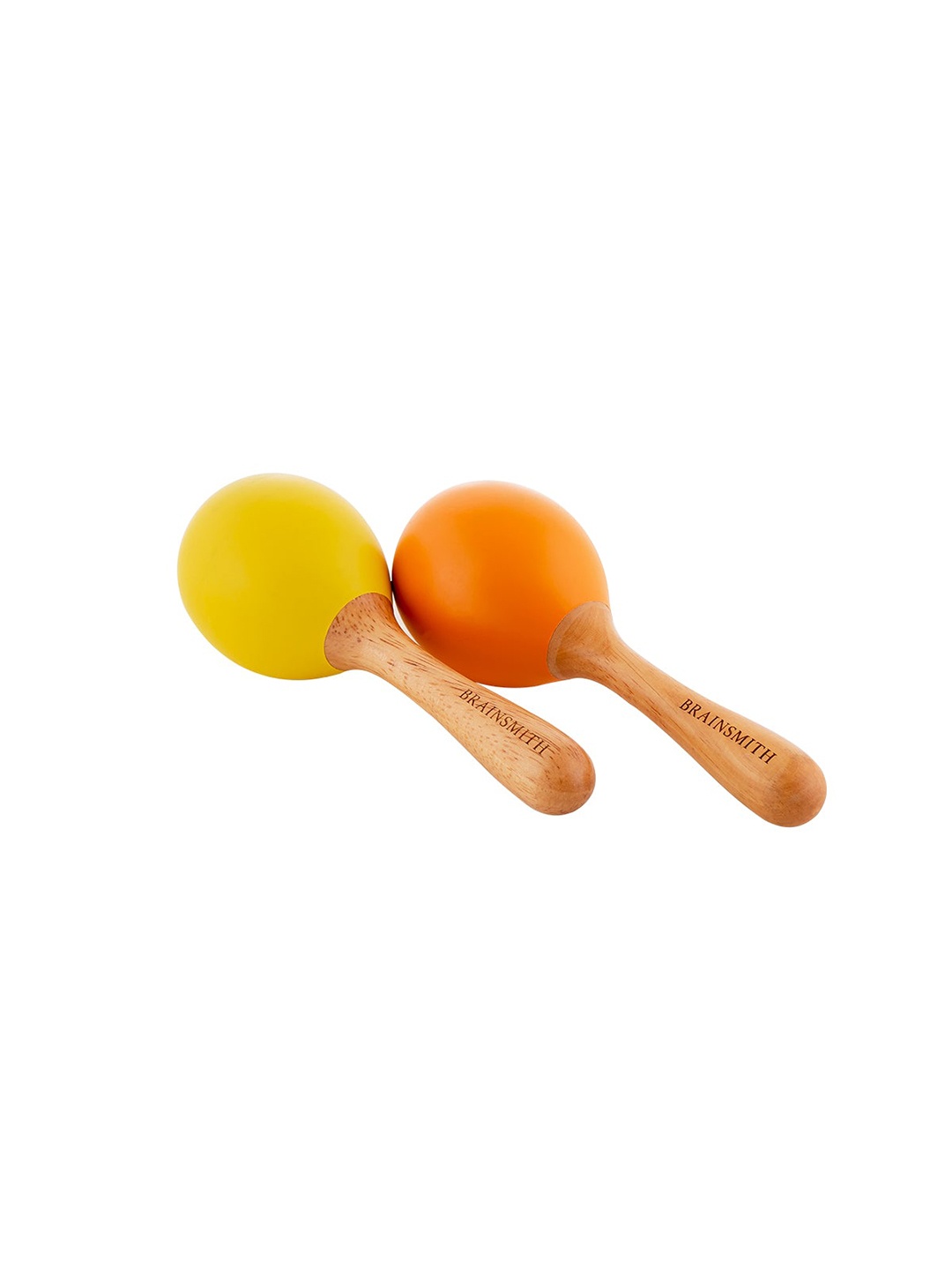 

Brainsmith Kids Set Of 2 Beige Wooden Maracas, Yellow