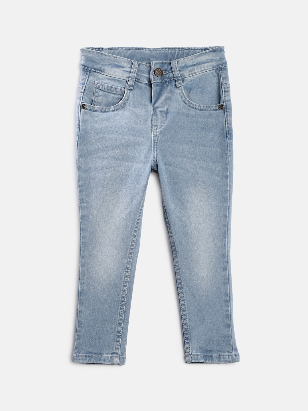 

Aomi Boys Blue Heavy Fade Mid-Rise Regular Fit Stretchable Jeans