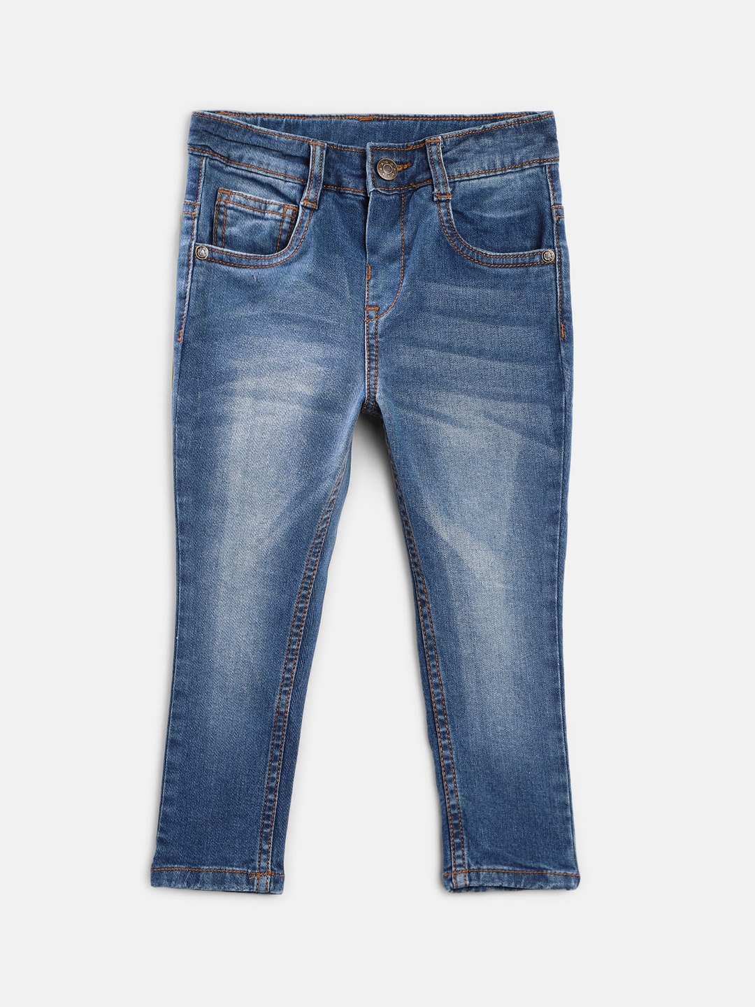

Aomi Boys Blue Heavy Fade Regular Fit Mid-Rise Stretchable Jeans
