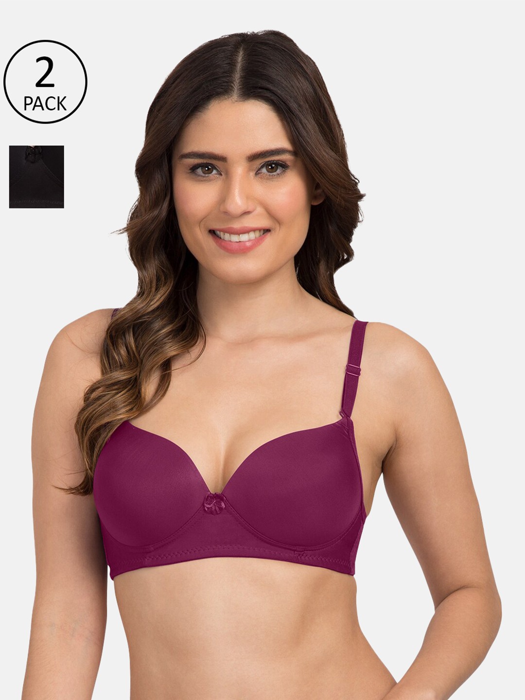 

Tweens Pack of 2 T-shirt Bra - Heavily Padded, Magenta