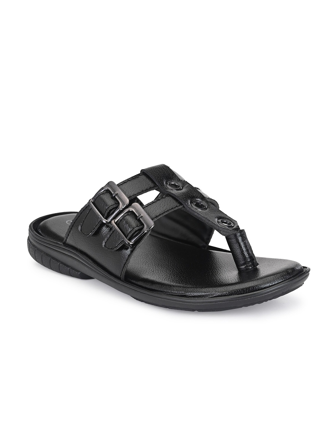 

BUCIK Men Black Solid Slip-On