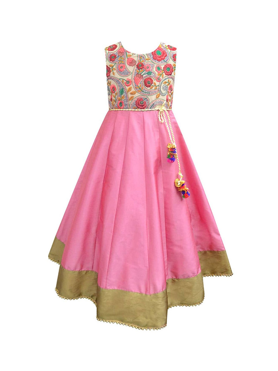 

A T U N Pink Floral Ethnic Maxi Dress