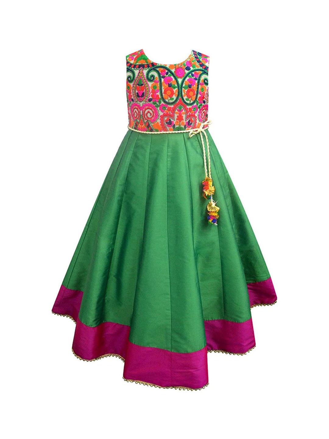 

A T U N Green Floral Ethnic Maxi Dress