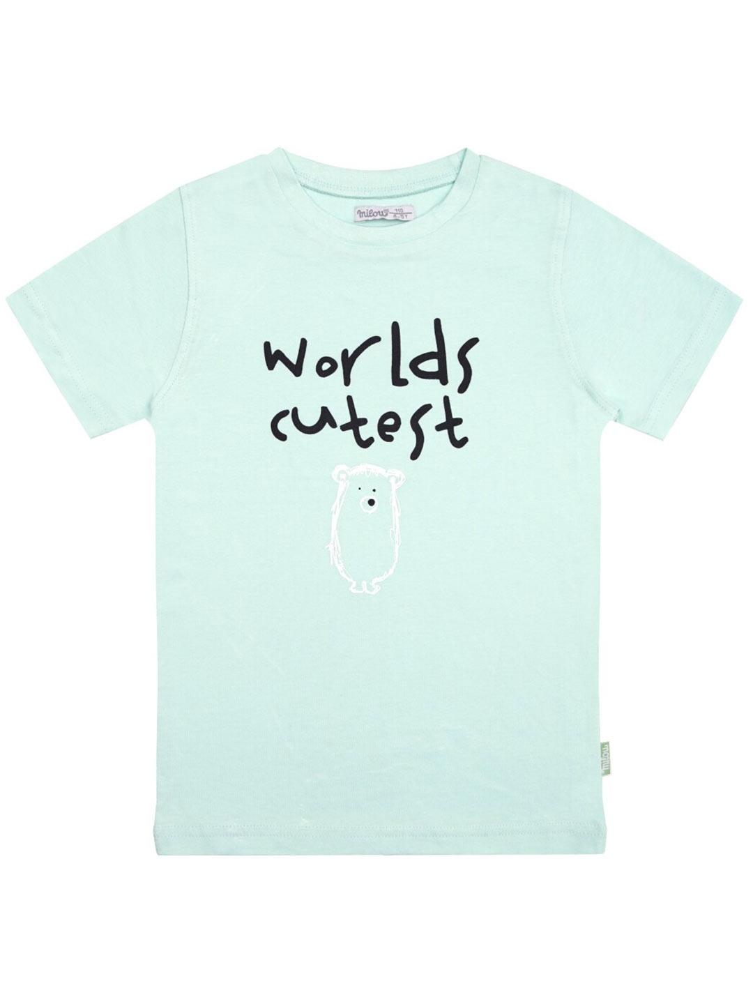 

milou Boys Green Typography Printed Applique T-shirt