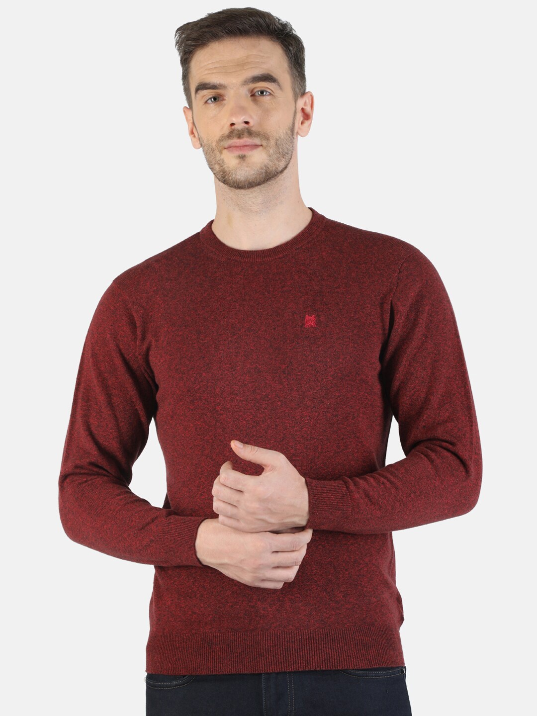 

Monte Carlo Men Maroon Cotton Pullover Sweater