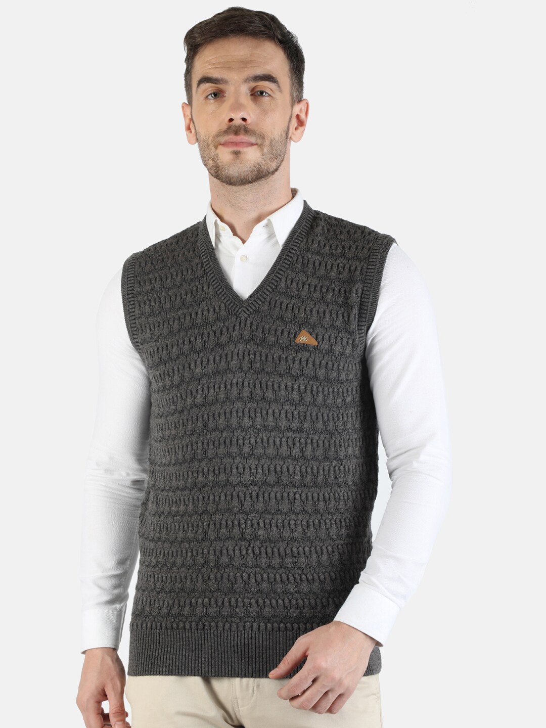 

Monte Carlo Men Brown Sweater Vest, Charcoal