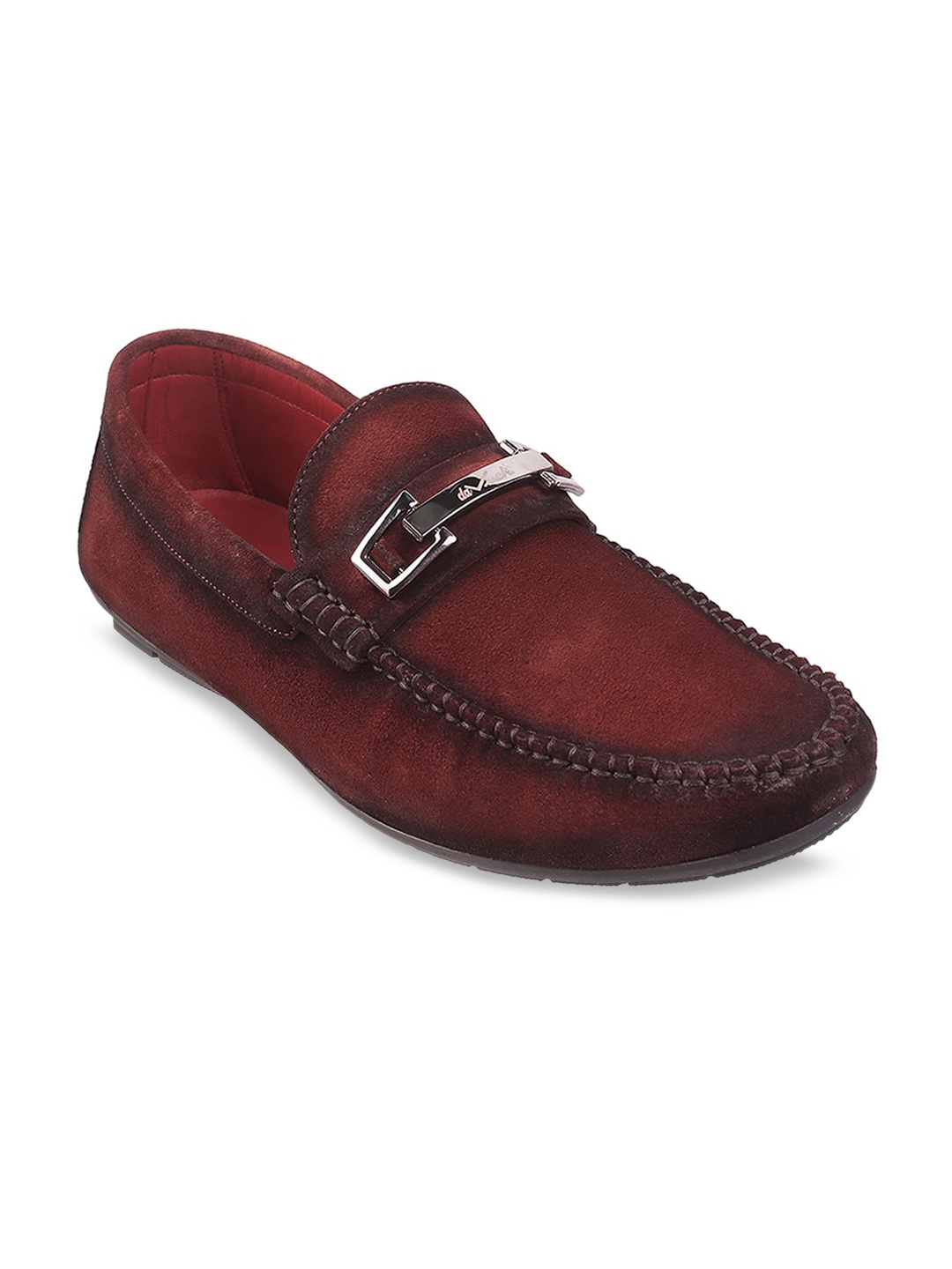 

DAVINCHI Men Maroon Suede Loafers