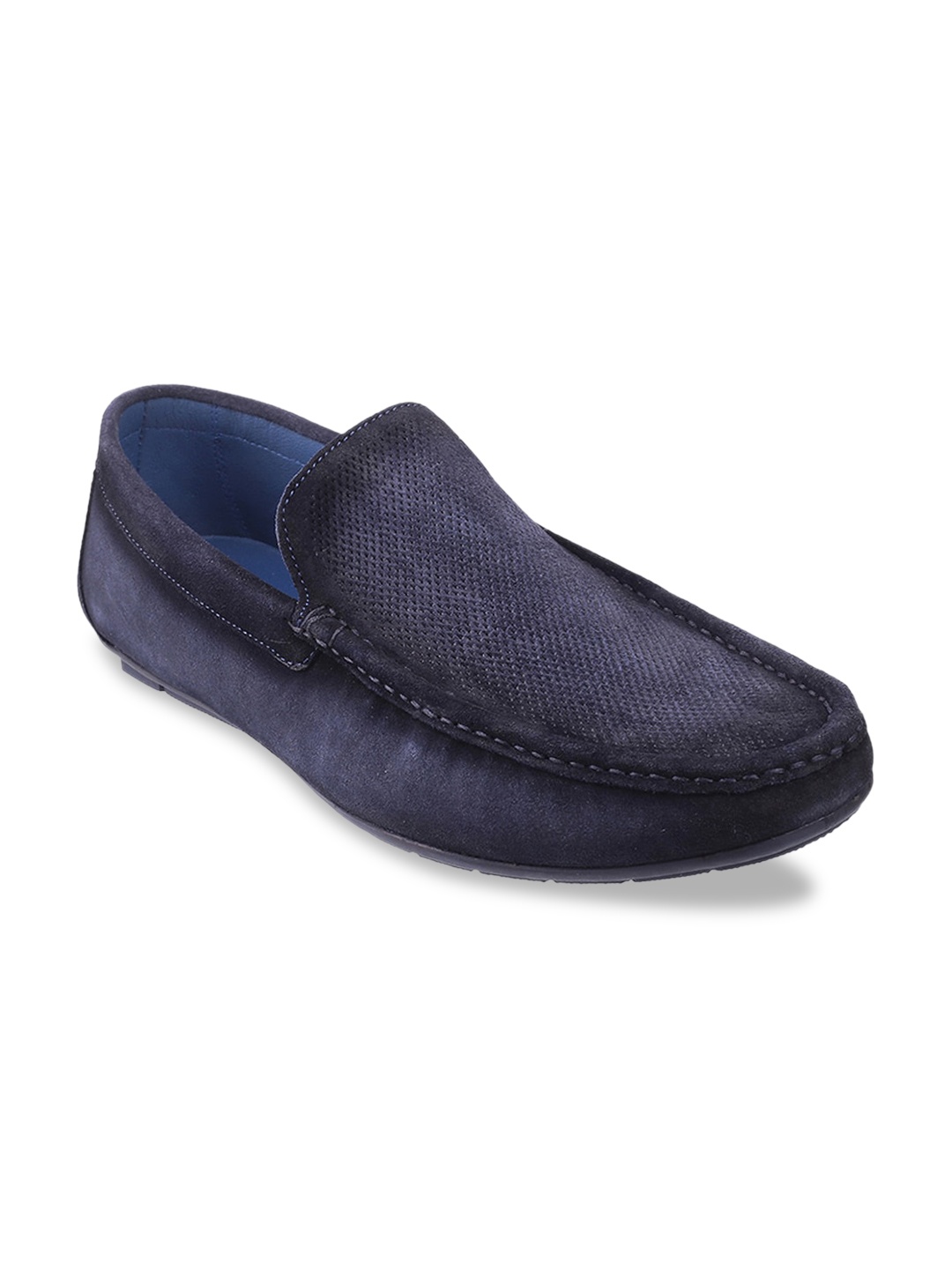 

DAVINCHI Men Blue Textured Suede Loafers