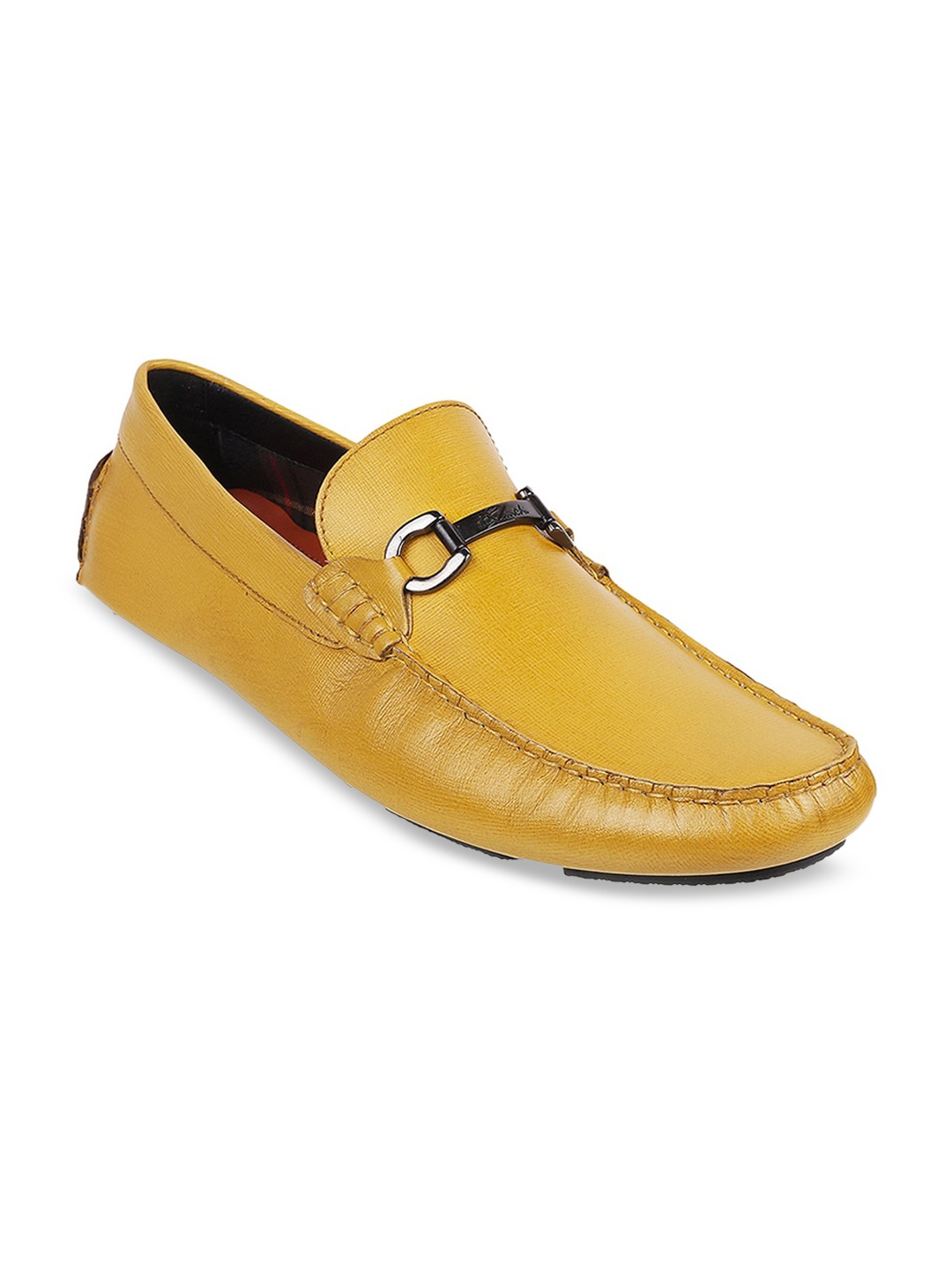 

DAVINCHI Men Yellow Printed Leather Loafers