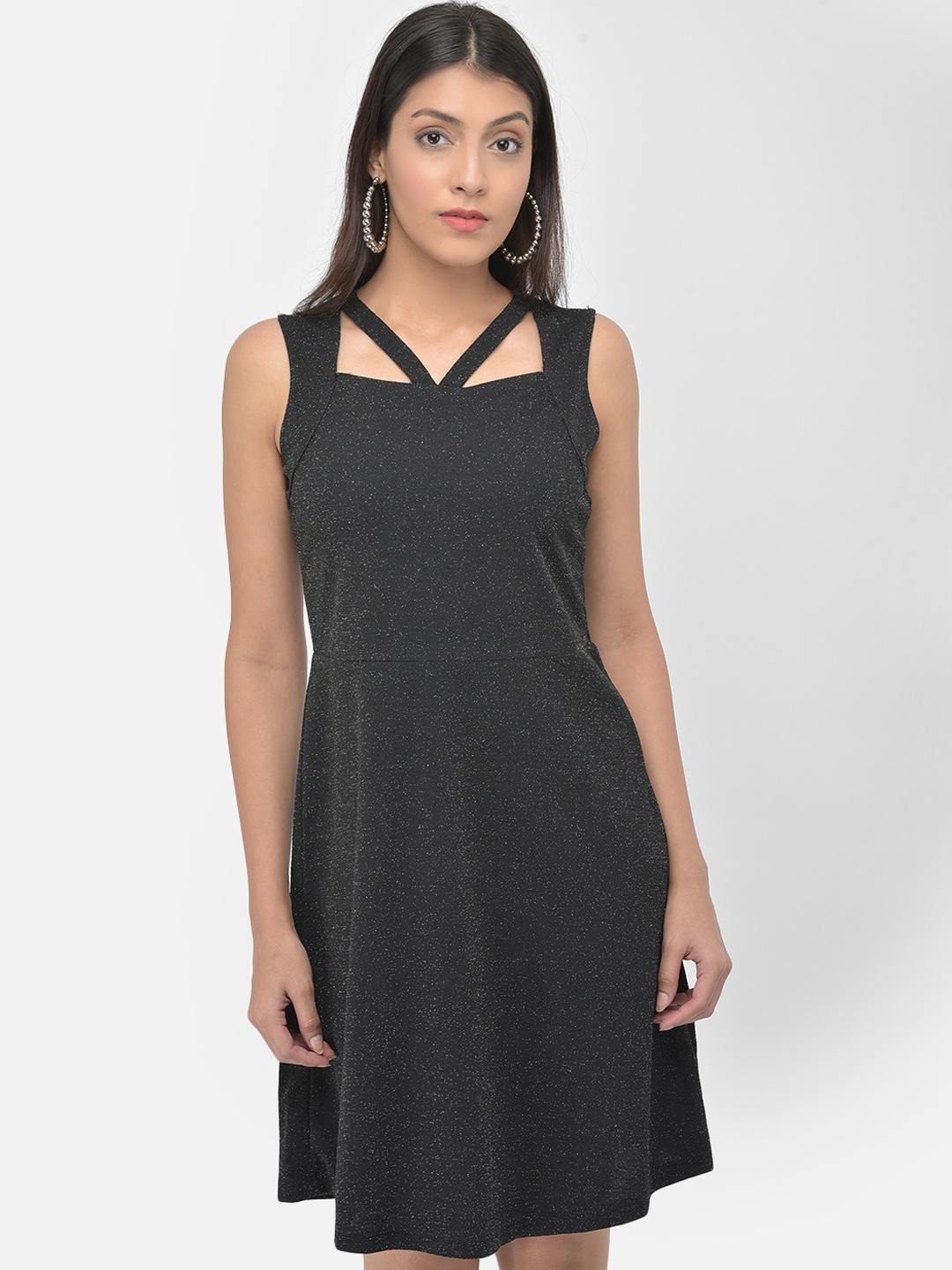 

Latin Quarters Black Checked Dress