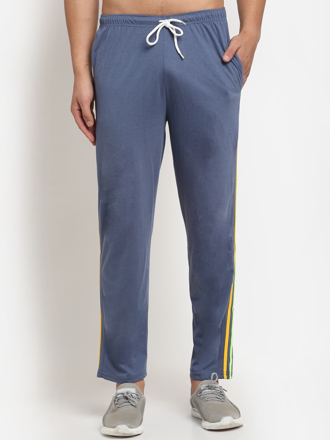

VIMAL JONNEY Men Blue Solid Track Pants