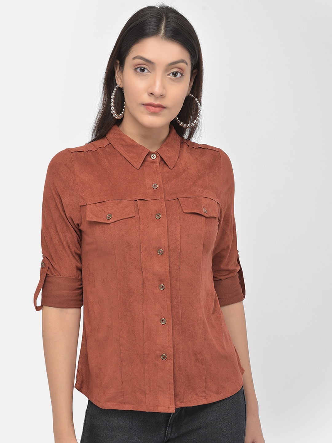 

Latin Quarters Women Brown Opaque Casual Shirt