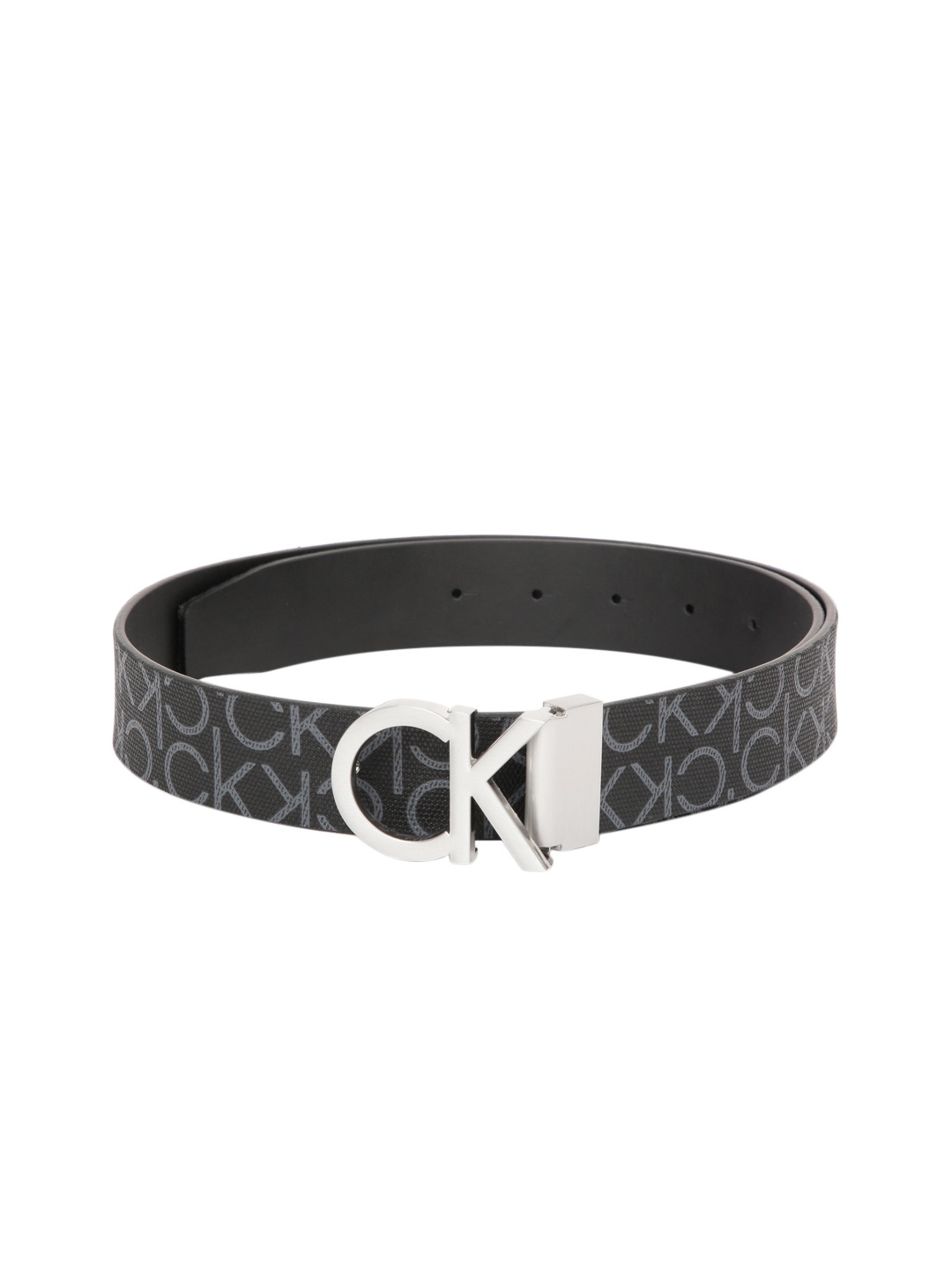 

Calvin Klein Men Black Printed Leather Belt