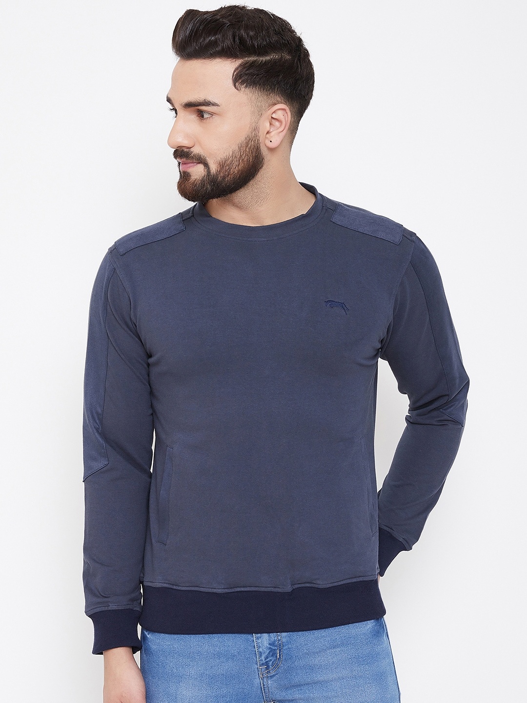 

JUMP USA Men Navy Blue Sweatshirt