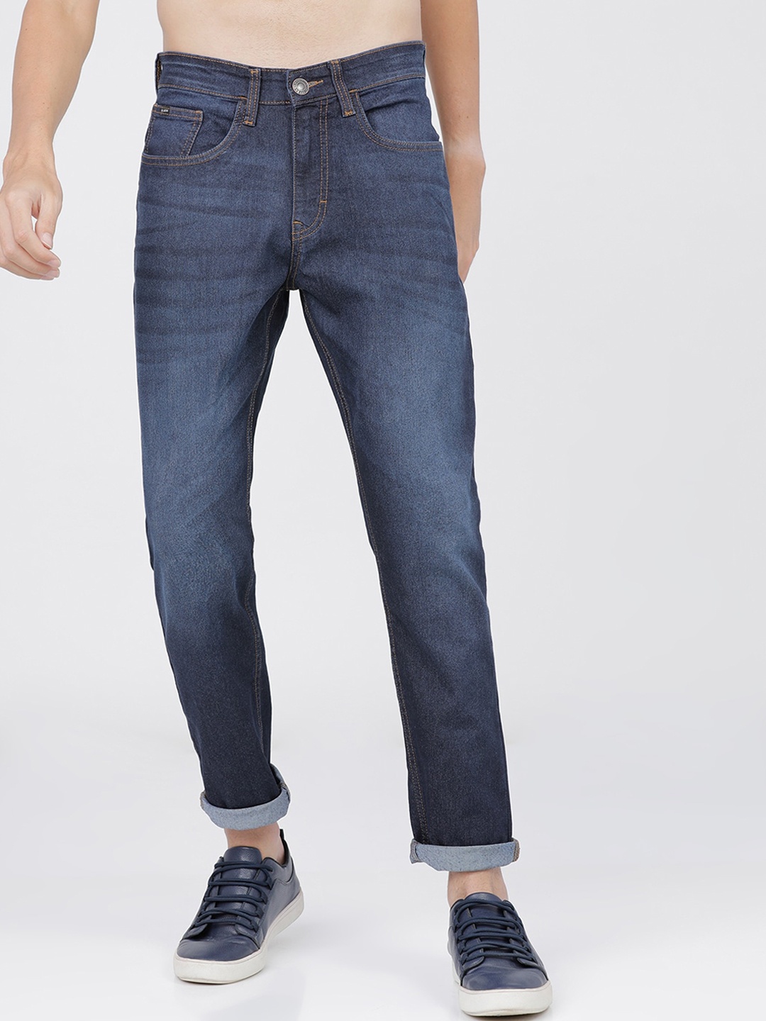 

HIGHLANDER Men Blue Tapered Fit Light Fade Stretchable Jeans