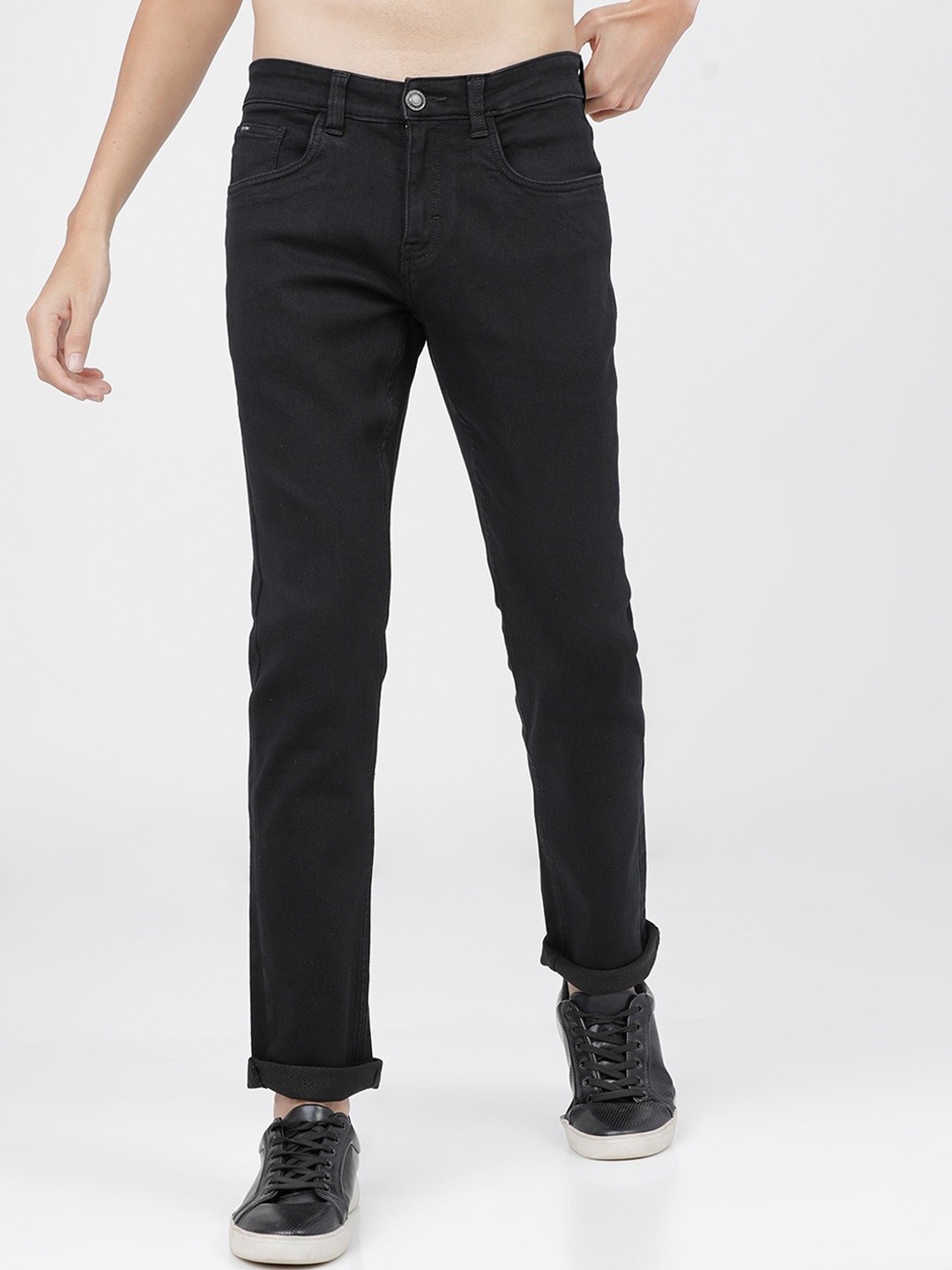 

HIGHLANDER Men Black Tapered Fit Stretchable Jeans