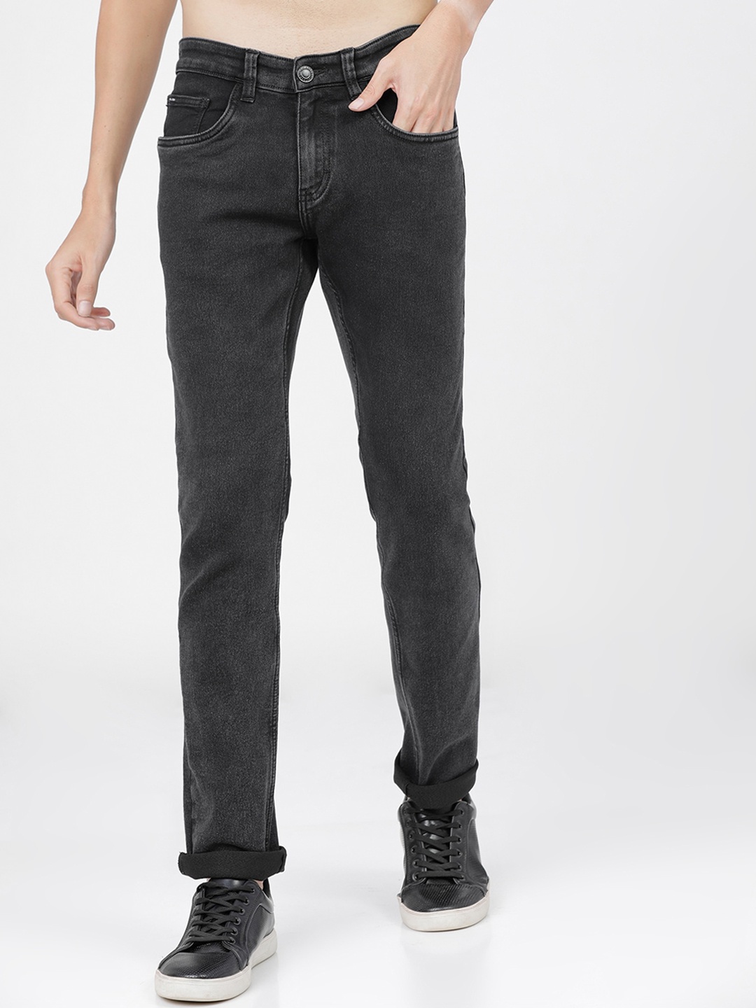 

HIGHLANDER Men Black Tapered Fit Stretchable Jeans