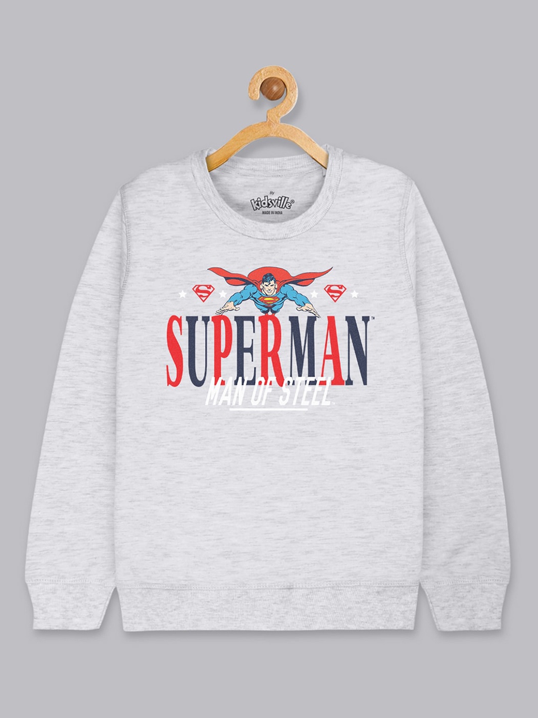 

Kids Ville Boys Grey Superman Printed Sweatshirt