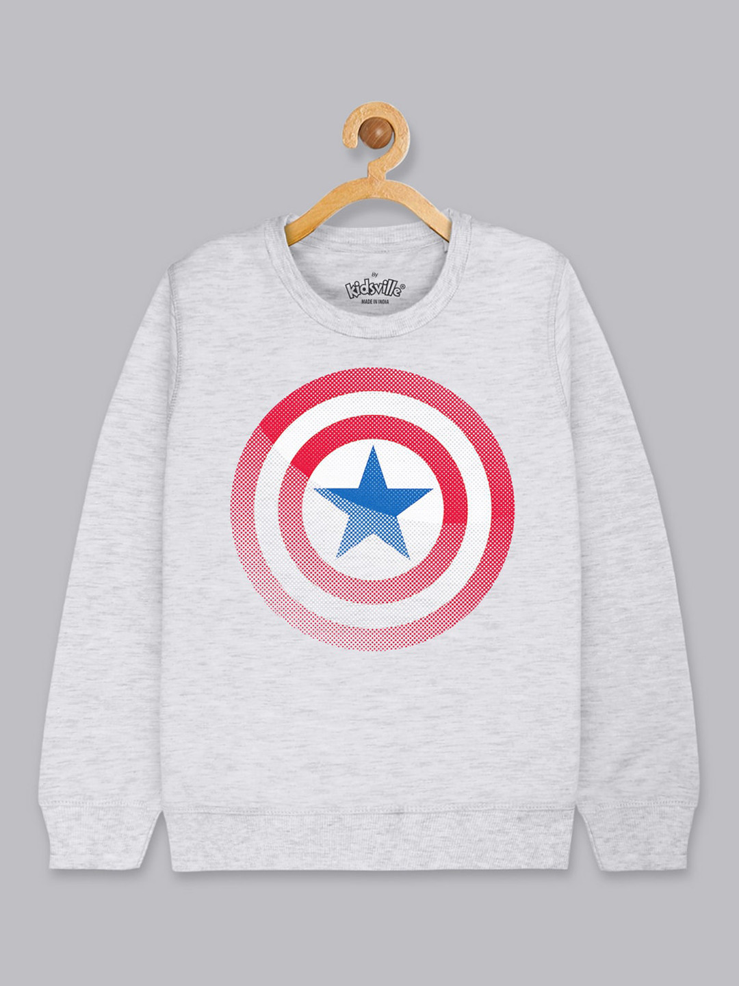 

Kids Ville Boys Grey Captain America Printed Sweatshirt