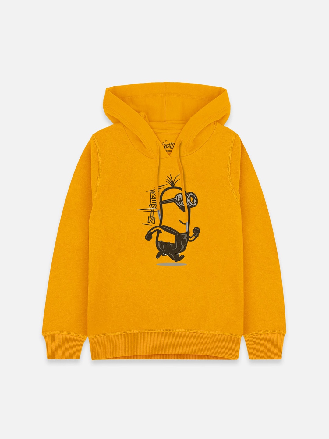 

Kids Ville Boys Yellow Minions Printed Hooded Sweatshirt