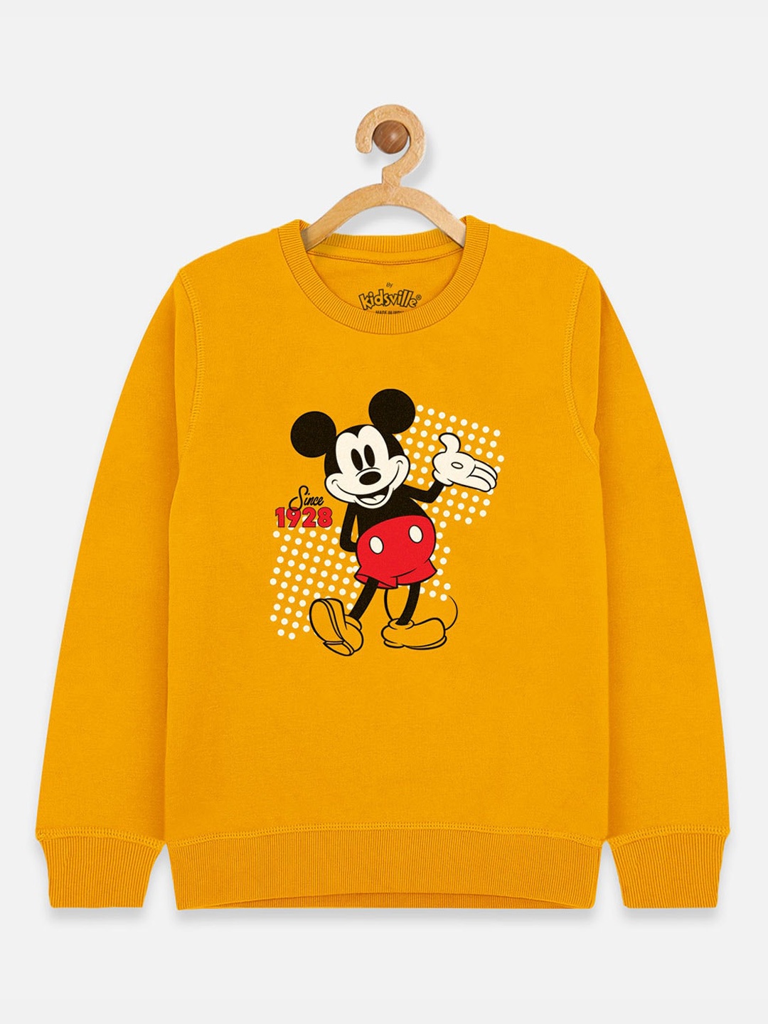 

Kids Ville Mickey & Friends Boys Mustard Yellow Printed Sweatshirt