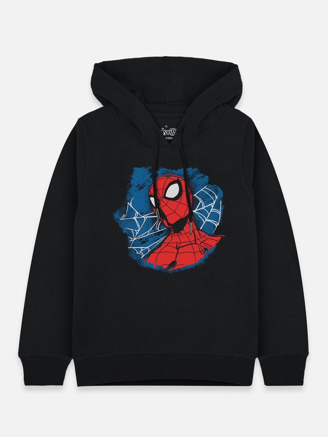 

Kids Ville Boys Black Printed Hooded Spiderman Sweatshirt