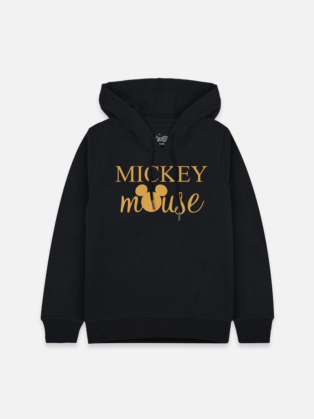 

Kids Ville Mickey & Friends Boys Black Printed Hooded Sweatshirt