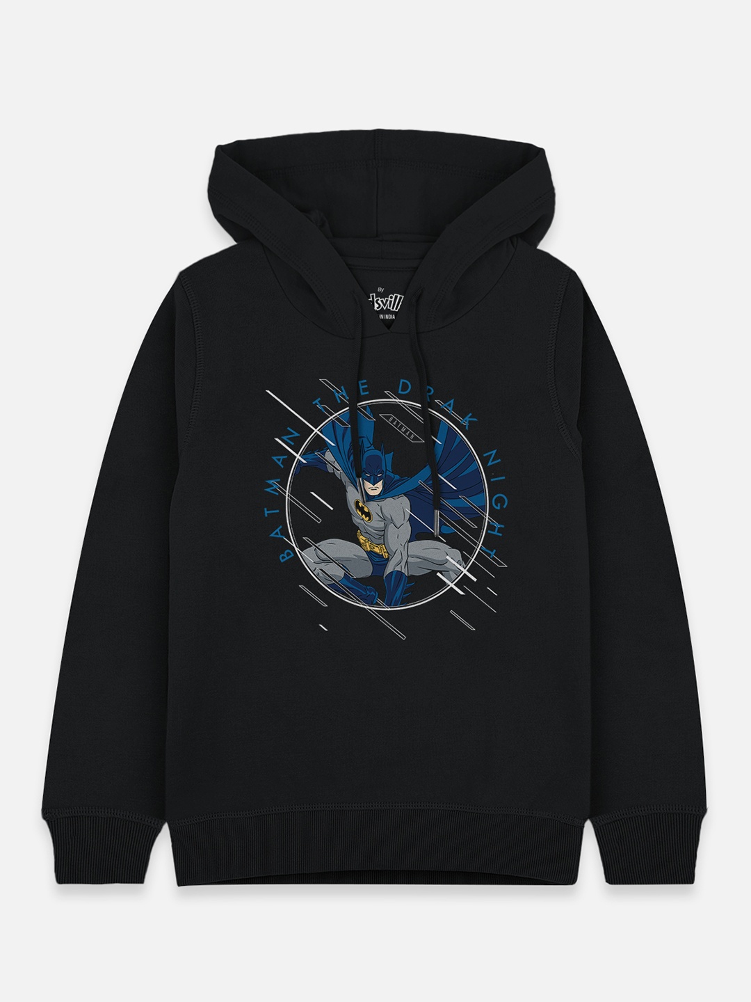 

Kids Ville Boys Black & Grey Batman Printed Hooded Sweatshirt