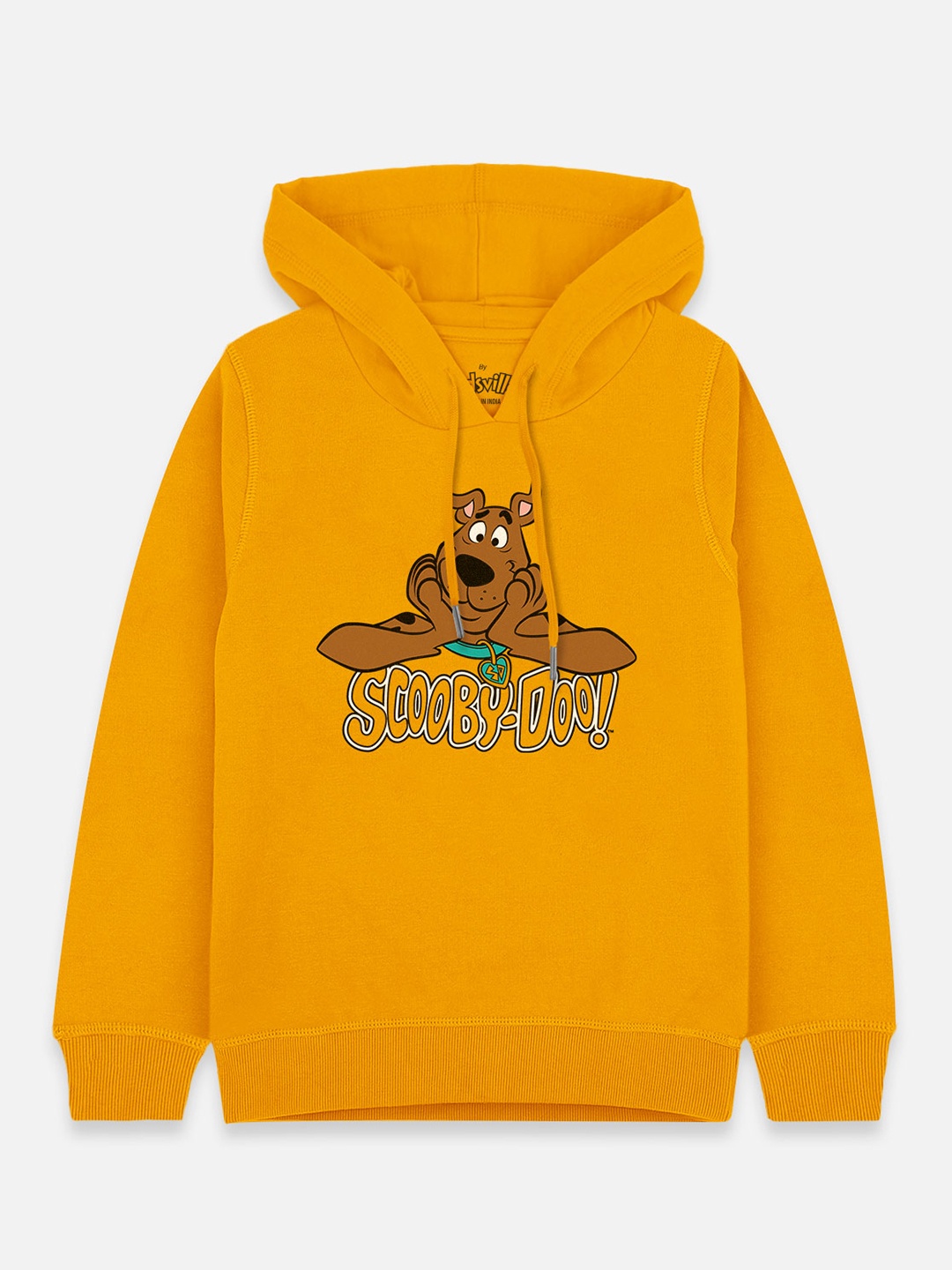 

Kids Ville Boys Yellow Scooby-Doo Printed Hooded Sweatshirt