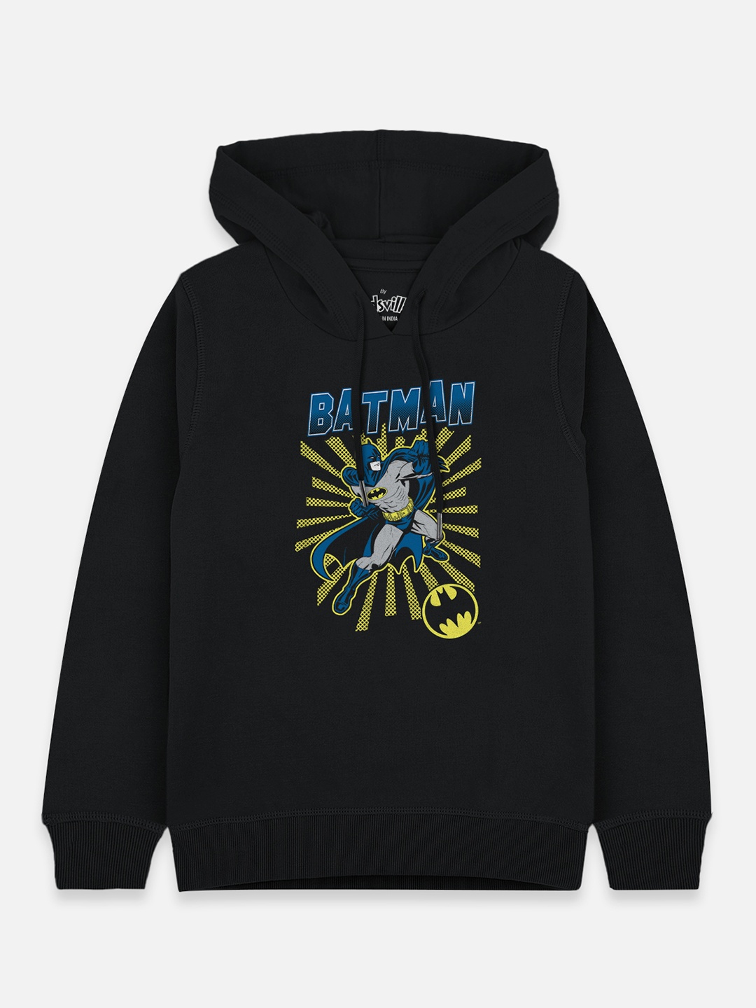 

Kids Ville Batman Boys Black Printed Hooded Sweatshirt
