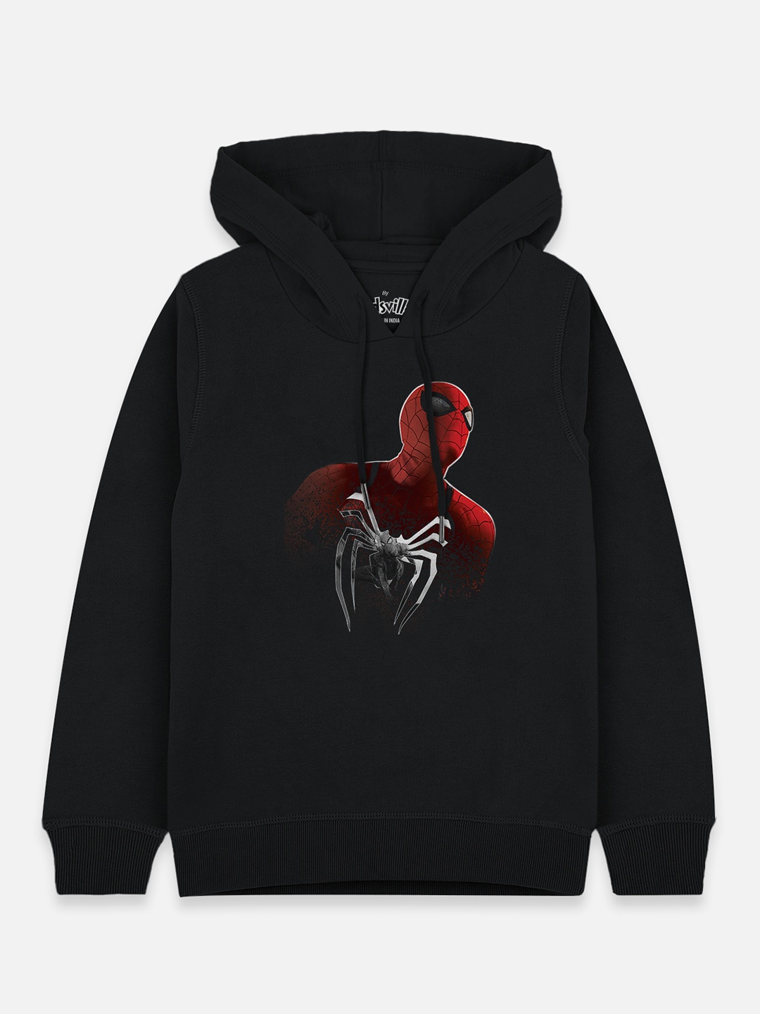 

Kids Ville Boys Black & Red Spiderman Printed Hooded Sweatshirt