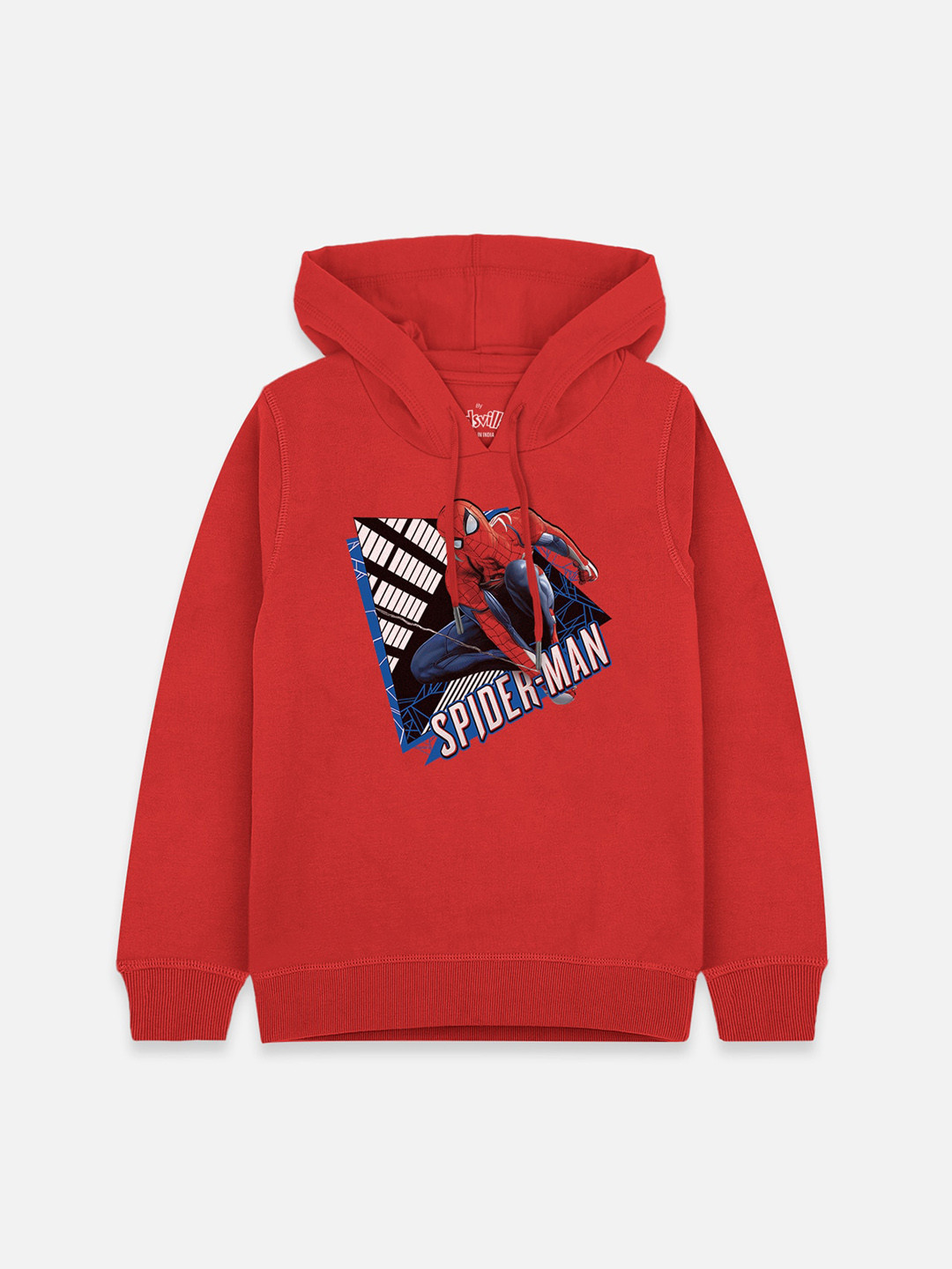 

Kids Ville Boys Red Spiderman Printed Hooded Sweatshirt