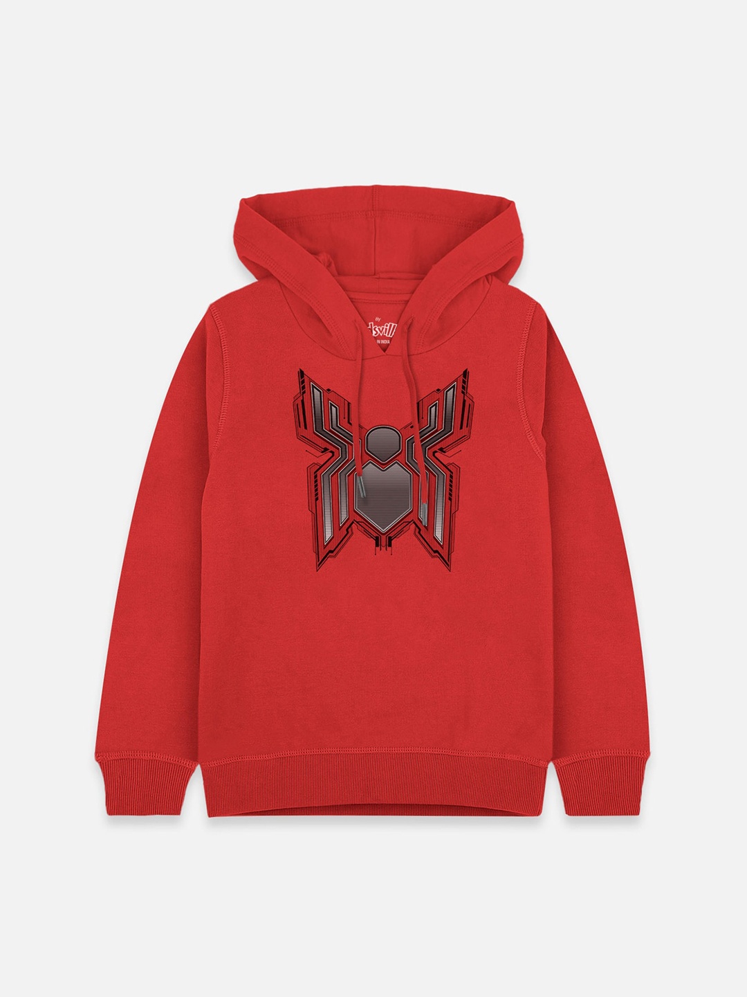 

Kids Ville Boys Red & Grey Spiderman Printed Hooded Sweatshirt