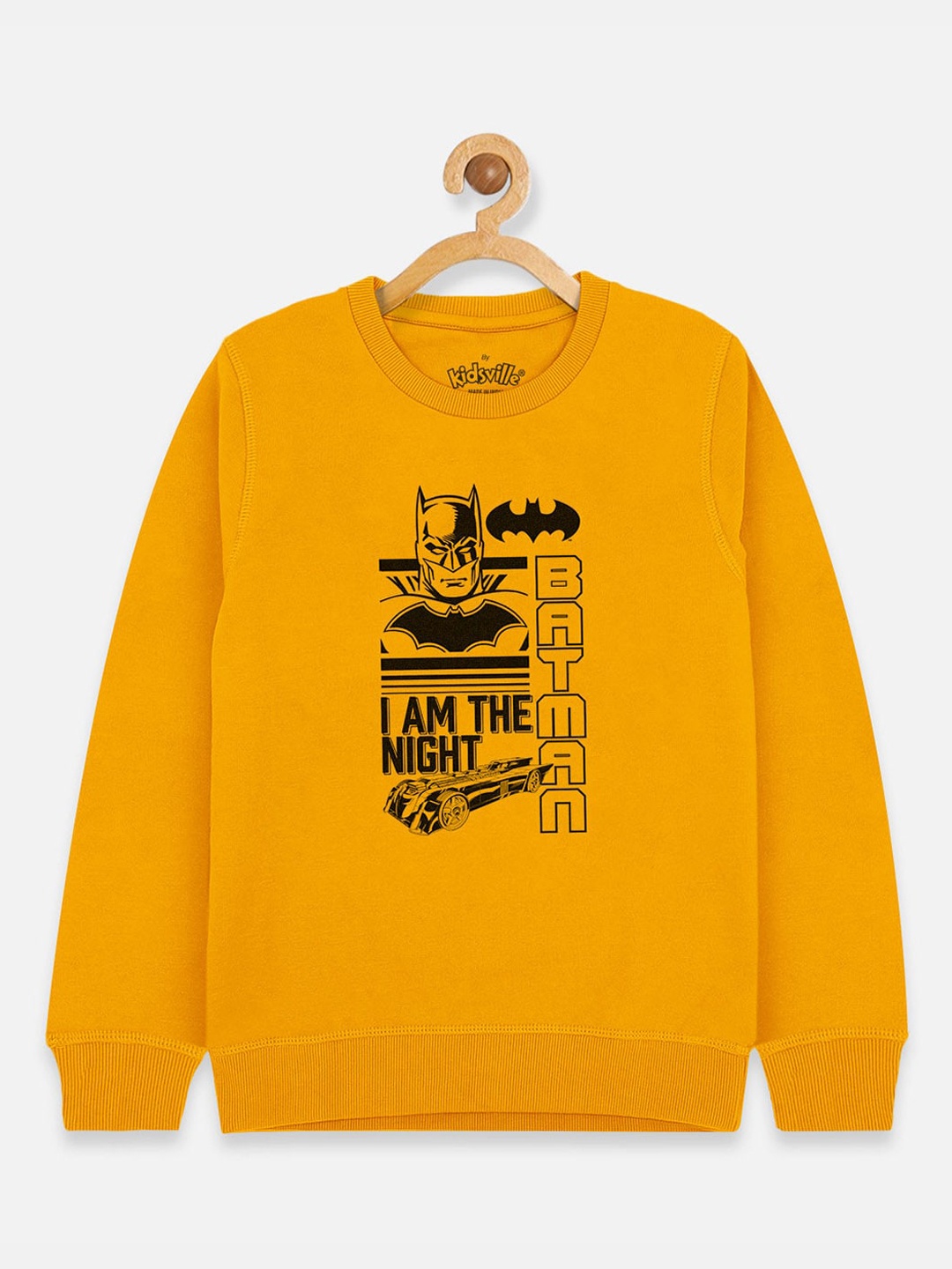 

Kids Ville Boys Yellow Batman Printed Sweatshirt