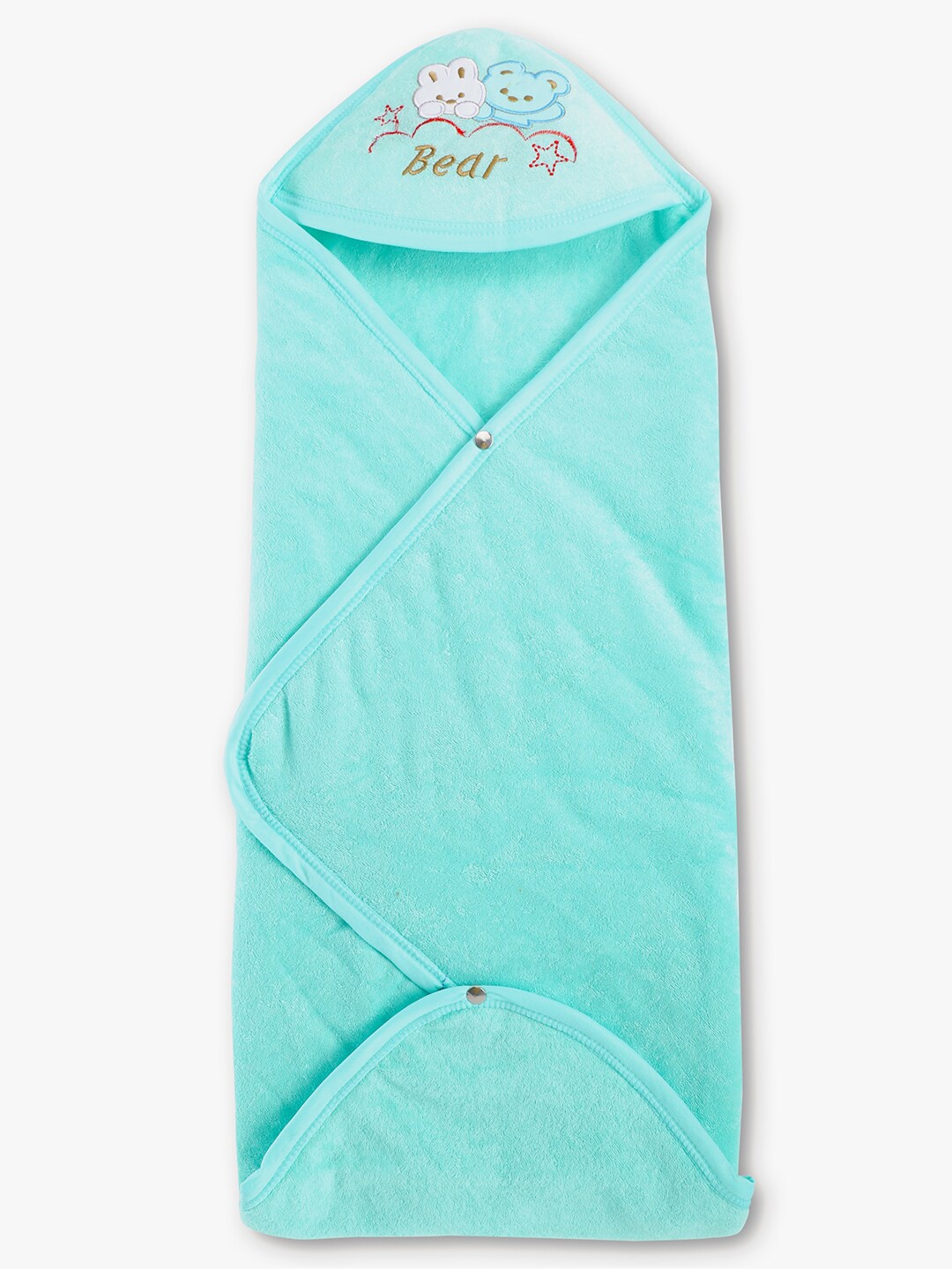

POKORY Infants Sea Green Printed Cotton Luxury Soft Warm Wrapper Towels