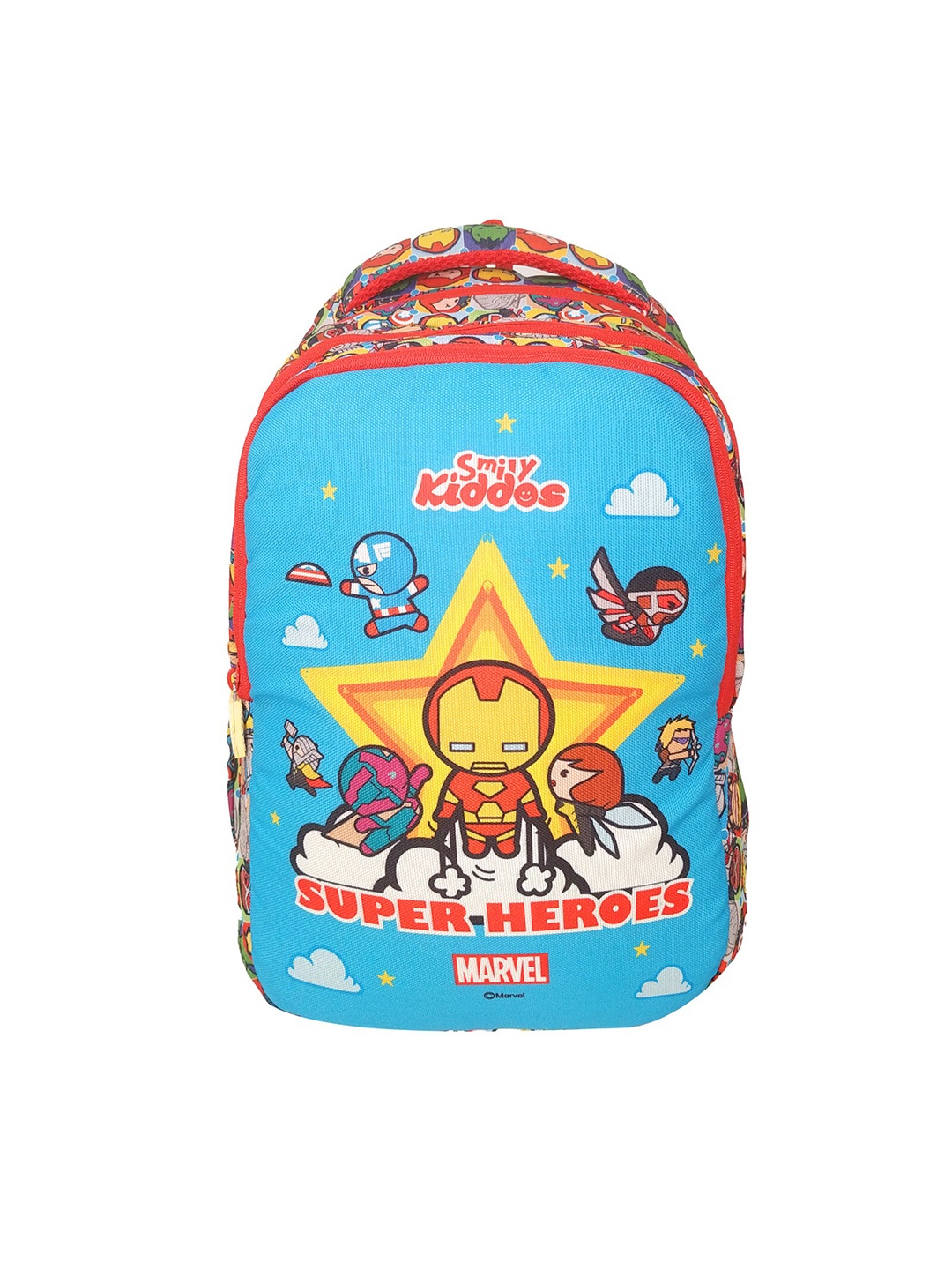 

Smily Kiddos Unisex Kids Red & Turquoise Blue Marvel Avengers Backpack