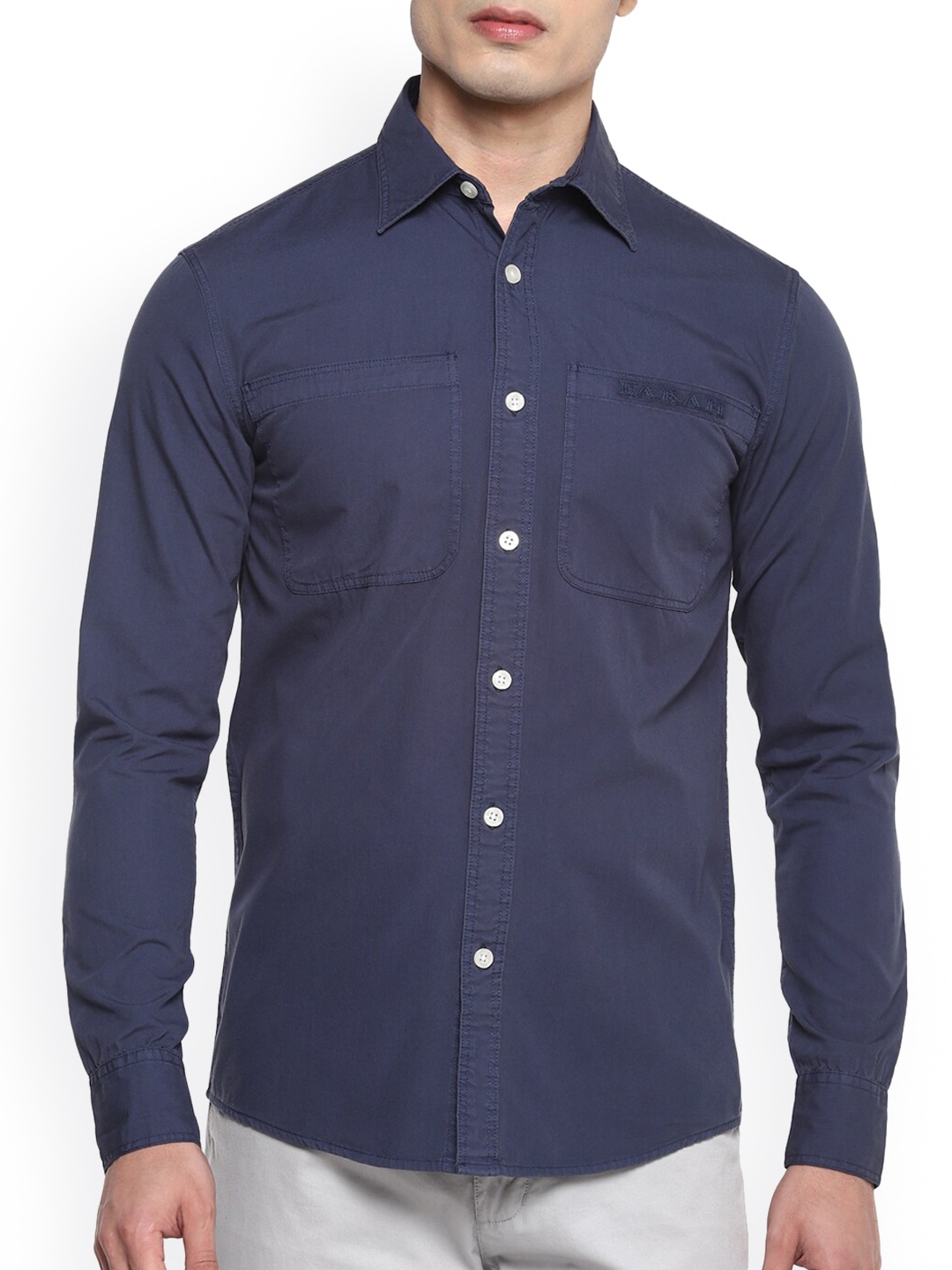 

Farah Men Navy Blue Opaque Cotton Casual Shirt